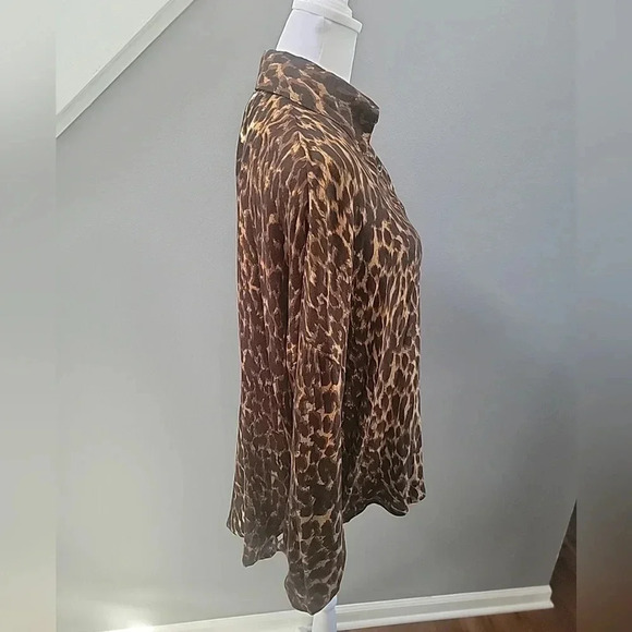 Jen’s Pirate Booty North Bay Leopard Print Button Up High Low Oversized Small - Picture 4 of 7